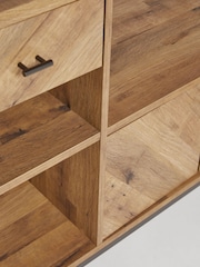 Dark Bronx Chevron Oak Effect Console Table - Image 6 of 9