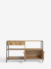 Dark Bronx Chevron Oak Effect Console Table - Image 7 of 9