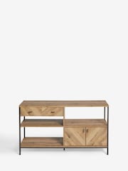 Dark Bronx Chevron Oak Effect Console Table - Image 9 of 9