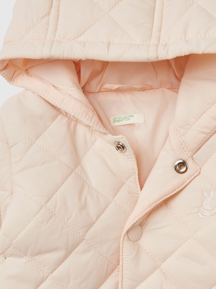 Benetton Girls Pink 100% Cotton Quilted Coat - Image 3 of 3 Benetton Girls Pink 100% Cotton Quilted Coat - Image 3 of 3
