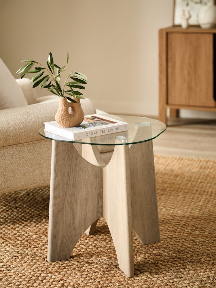 Light Natural Langton Glass Side Table - Image 1 of 7