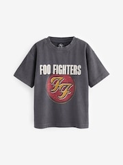 Charcoal Grey 100% Cotton Foo Fighters Short Sleeve T-Shirt (3mths-8yrs) - Image 1 of 3