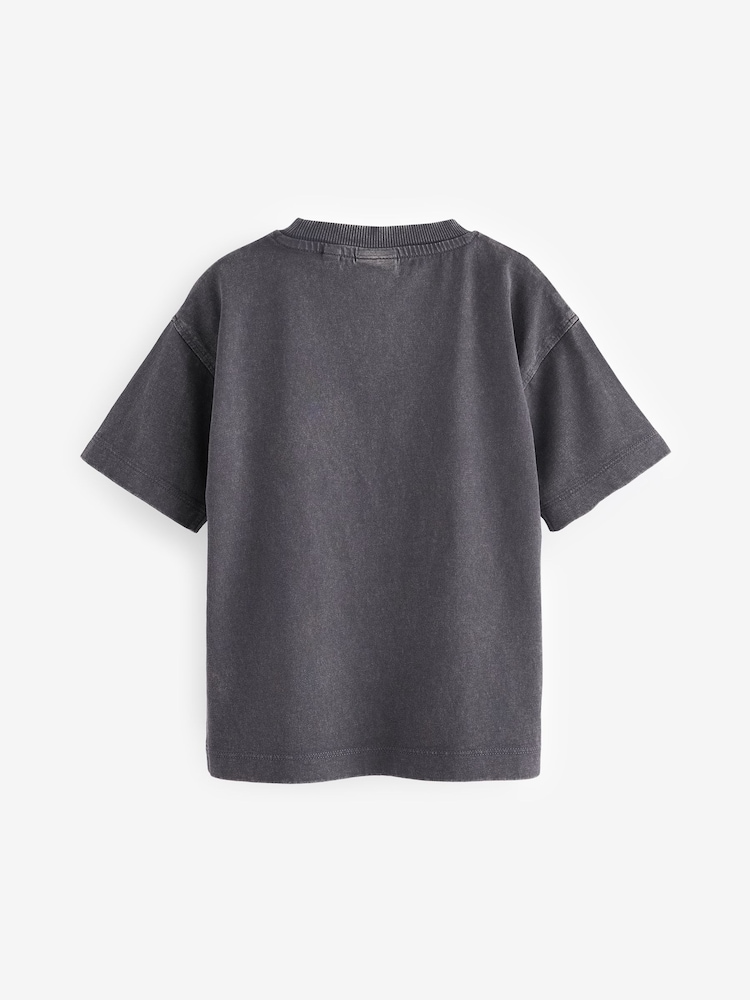 Charcoal Grey 100% Cotton Foo Fighters Short Sleeve T-Shirt (3mths-8yrs) - Image 2 of 3