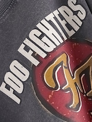 Charcoal Grey 100% Cotton Foo Fighters Short Sleeve T-Shirt (3mths-8yrs) - Image 3 of 3