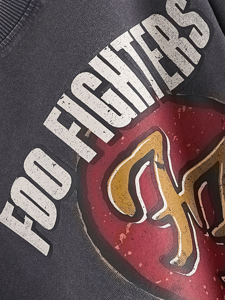 Charcoal Grey 100% Cotton Foo Fighters Short Sleeve T-Shirt (3mths-8yrs) - Image 3 of 3