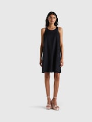 Benetton Mini 100% Linen Black Dress - Image 1 of 4