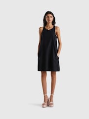 Benetton Mini 100% Linen Black Dress - Image 3 of 4