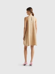 Benetton Cream Mini Linen Dress - Image 2 of 3