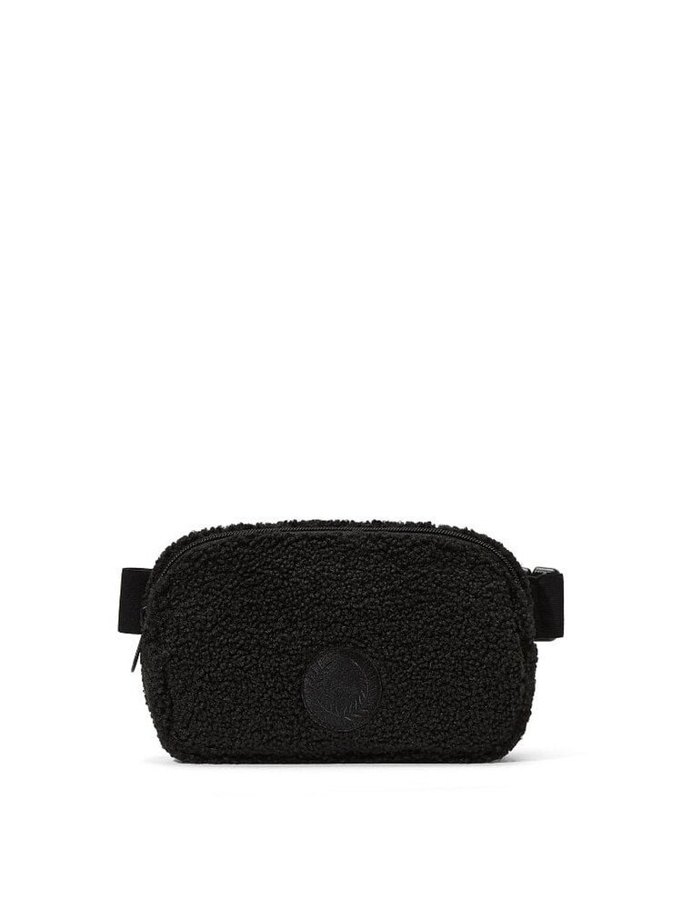 Victoria's Secret PINK Pure Black Cosy Plush Belt Bag - Image 1 of 1 Victoria's Secret PINK Pure Black Cosy Plush Belt Bag - Image 1 of 1