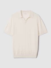 Reiss Snow Duchie Merino Wool Open Collar Polo Shirt - Image 2 of 6