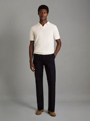 Reiss Snow Duchie Merino Wool Open Collar Polo Shirt - Image 3 of 6