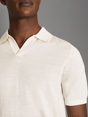 Reiss Snow Duchie Merino Wool Open Collar Polo Shirt - Image 4 of 6