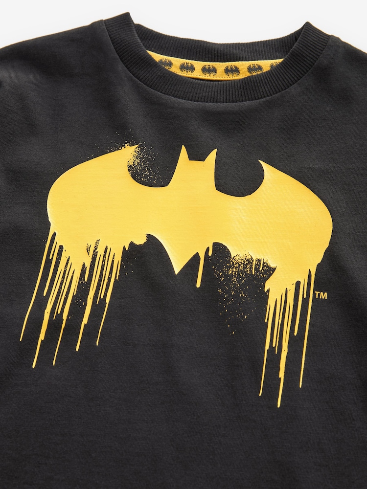 Black 100% Cotton Batman Long Sleeve T-Shirt (3mths-8yrs) - Image 3 of 3