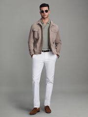 Reiss Pistachio Duchie Merino Wool Open Collar Polo Shirt - Image 2 of 4