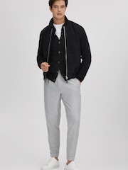 Reiss Black Kiedler Ribbed Wool Cardigan - Image 3 of 6