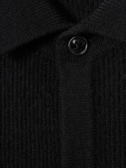 Reiss Black Kiedler Ribbed Wool Cardigan - Image 6 of 6