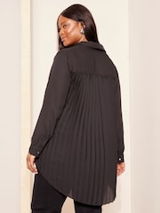 Friends Like These Black Pleated Back Button Through Shirt - Image 1 of 4