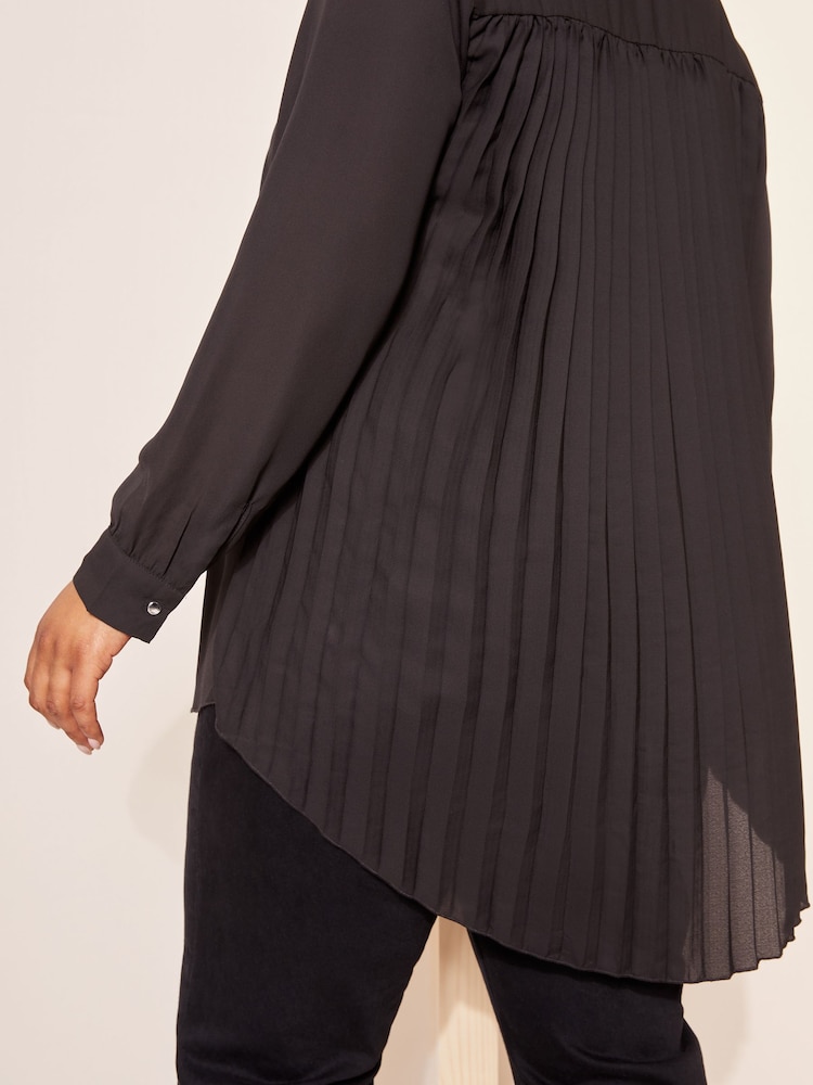 Friends Like These Black Pleated Back Button Through Shirt - Image 3 of 4