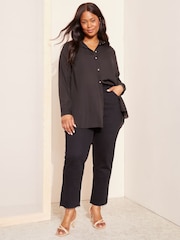 Friends Like These Black Pleated Back Button Through Shirt - Image 4 of 4