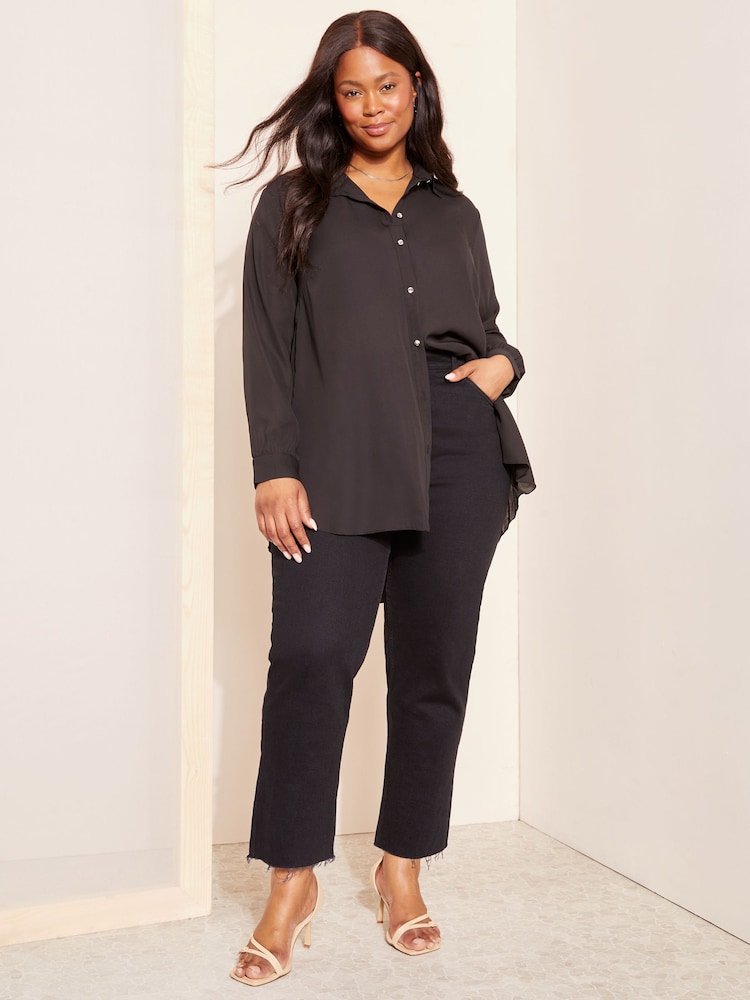Friends Like These Black Pleated Back Button Through Shirt - Image 4 of 4