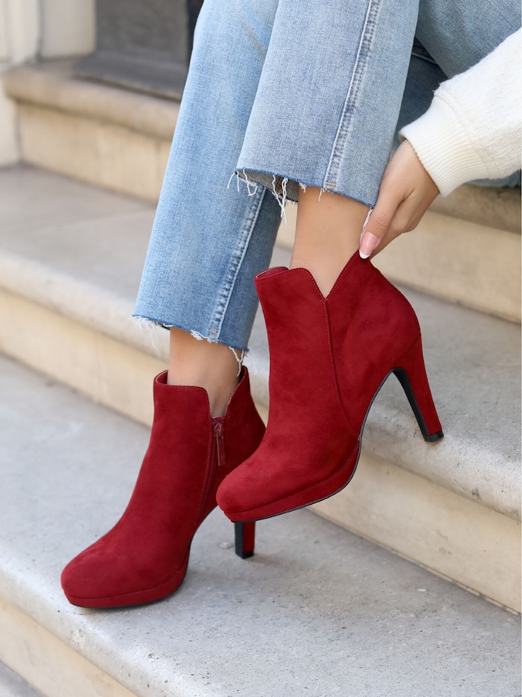 Rot - Linzi Layara Plateau-Stiefeletten mit Stilettoabsatz - Bild 1 von 4 Rot - Linzi Layara Plateau-Stiefeletten mit Stilettoabsatz - Bild 1 von 4