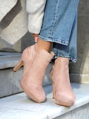 Linzi Nude Layara Platform Ankle Boots With Stiletto Heels - Image 1 of 4