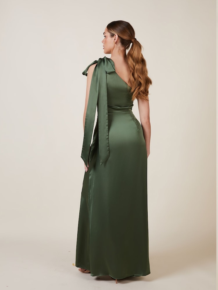 Rewritten Green Porto One Shoulder Bridesmaid Dress - Image 2 of 4 Rewritten Green Porto One Shoulder Bridesmaid Dress - Image 2 of 4