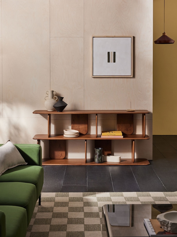 MADE.COM Dark Stain Oak Nyla Low Shelving Unit - Image 1 of 6