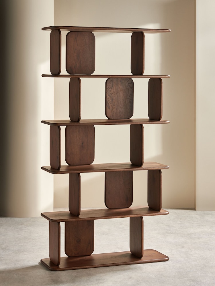 MADE.COM Dark Stain Oak Nyla Tall Shelving Unit - Image 2 of 6