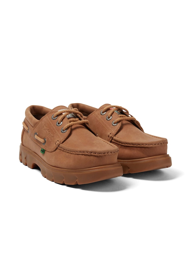 Kickers Lennon Boatshoe Leather Brown Shoes - Image 2 of 5