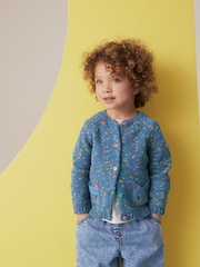 Navy Cat Cardigan (3mths-7yrs) - Image 1 of 7
