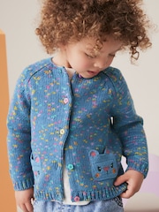 Navy Cat Cardigan (3mths-7yrs) - Image 2 of 7