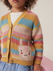 Mavrica - 100% Cotton črtast; progast Bunny pletena jopa (3mths-7yrs) - Slika 2 iz 6
