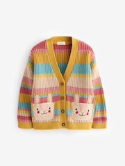 Mavrica - 100% Cotton črtast; progast Bunny pletena jopa (3mths-7yrs) - Slika 4 iz 6