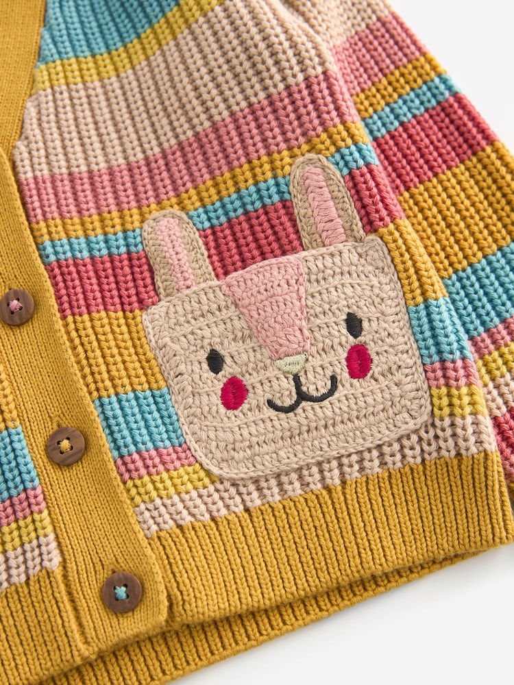 Mavrica - 100% Cotton črtast; progast Bunny pletena jopa (3mths-7yrs) - Slika 6 iz 6