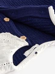 Navy Blue Collar 100% Cotton Cardigan (3mths-7yrs) - Image 2 of 3