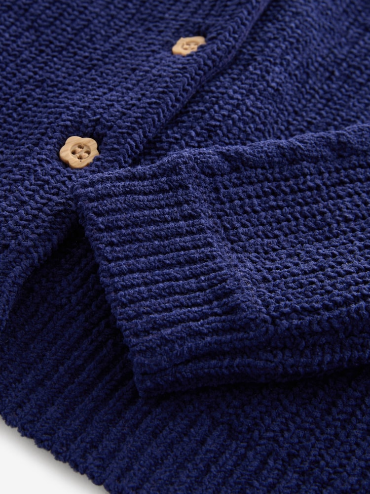 Navy Blue Collar 100% Cotton Cardigan (3mths-7yrs) - Image 3 of 3