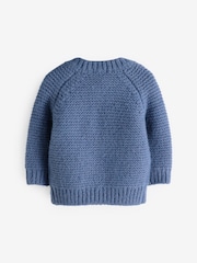 Blau - 3D-Blumen-Strickjacke (3M.–7J.) - Bild 7 von 8