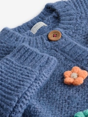 Blau - 3D-Blumen-Strickjacke (3M.–7J.) - Bild 8 von 8