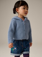modra - s kapuco pletena jopa (3mths-7yrs) - Slika 1 iz 4