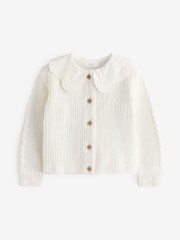Ecru Cream Collar 100% Cotton Cardigan (3mths-7yrs) - Image 1 of 4