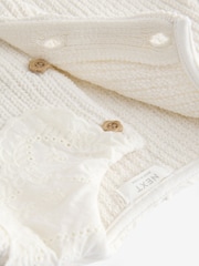 Ecru Cream Collar 100% Cotton Cardigan (3mths-7yrs) - Image 4 of 4