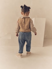 Ecru Marl Mock Layer 100% Cotton Jumper (3mths-7yrs) - Image 2 of 8