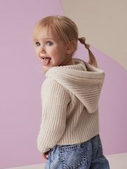 Ovsena kaša - s kapuco pletena jopa (3mths-7yrs) - Slika 3 iz 4