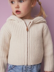Ovsena kaša - s kapuco pletena jopa (3mths-7yrs) - Slika 4 iz 4