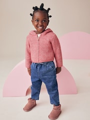 rožnata - s kapuco pletena jopa (3mths-7yrs) - Slika 2 iz 7