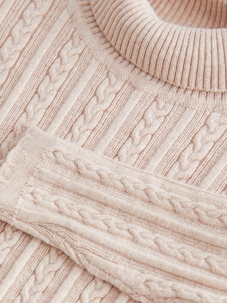 Oatmeal Roll Neck Cardigan (3mths-10yrs) - Image 6 of 6 Oatmeal Roll Neck Cardigan (3mths-10yrs) - Image 6 of 6