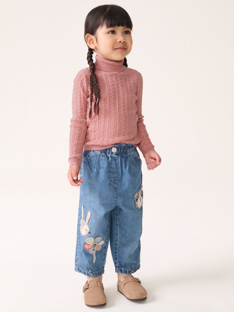 Pink Roll Neck Cardigan (3mths-10yrs) - Image 2 of 7 Pink Roll Neck Cardigan (3mths-10yrs) - Image 2 of 7