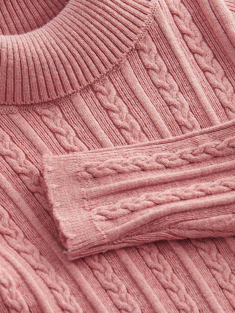 Pink Roll Neck Cardigan (3mths-10yrs) - Image 7 of 7 Pink Roll Neck Cardigan (3mths-10yrs) - Image 7 of 7