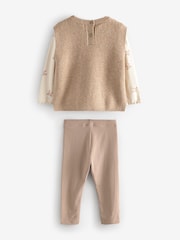 Tan Brown Knit Tabard 3 Piece Set (3mths-7yrs) - Image 2 of 5